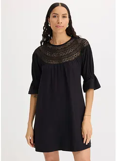 Robe en jersey avec dentelle au crochet, bonprix