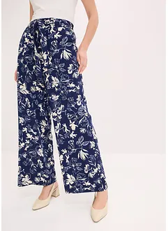 Pantalon large à pinces et imprimé, bonprix