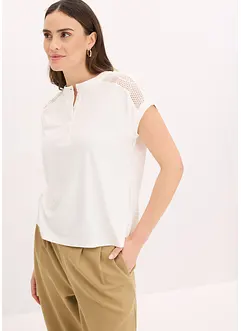 Viskose Shirt mit Spitzeneinsatz, bonprix