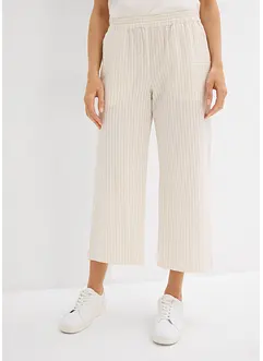 Pantalon palazzo en seersucker, longueur 7/8, bonprix