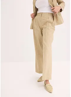 Bundfaltenhose mit Leinenanteil, bonprix