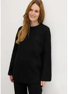 Oversize-Pullover mit Zopfmuster, bonprix