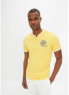 Henleyshirt, Kurzarm (2er Pack) aus reiner Bio-Baumwolle, bonprix