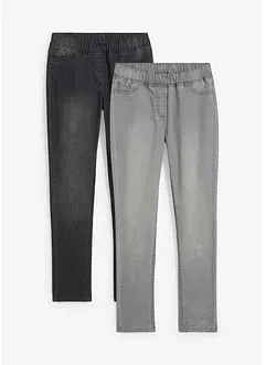 Lot de 2 jeggings taille mi-haute, bonprix