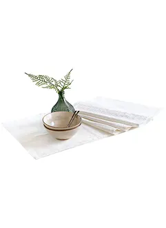 Bio Baumwoll Tischläufer mit Lochstickerei, bonprix