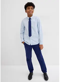 Pantalon chino, chemise manches longues et cravate (ens. 3 pces), bonprix