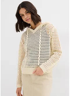 Pull ajouré à capuche, bonprix