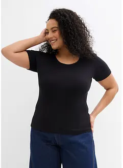 Rippshirt mit reiner Bio-Baumwolle (2er Pack), bonprix