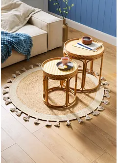 Tapis Kilim rond à franges, bonprix
