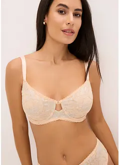 Soutien-gorge minimiseur à armatures et dentelle Lurex bicolore, bonprix