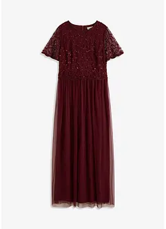 Maxikleid aus feinem Tüll mit Paillettenstickerei, bonprix