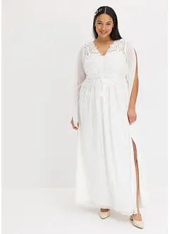 Robe de mariée en crêpe fin avec dentelle, bonprix