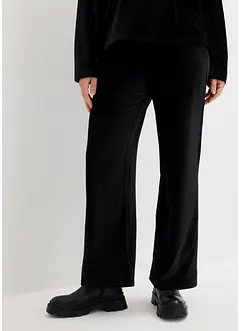 Pantalon ample en velours côtelé jersey, taille extensible, bonprix