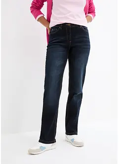 Jean droit taille mi-haute en toile de coton, bonprix