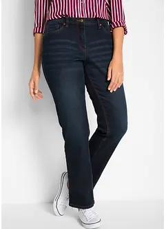 Jean droit taille mi-haute en toile de coton, bonprix
