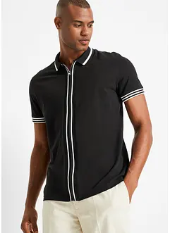 Piqué-Poloshirt mit Reißverschluss aus reiner Baumwolle, bonprix