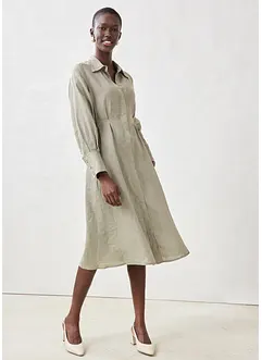 Hemdblusenkleid aus reinem Leinen, bonprix