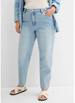 Jean mom cropped taille haute, peu extensible, bonprix