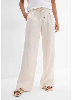 Pantalon paper bag en lin mélangé léger, bonprix