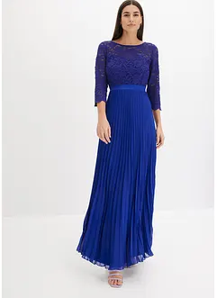 Robe en crêpe avec dentelle et jupe plissée, bonprix