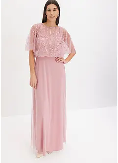 Robe longue en tulle fin à broderie strassée, bonprix