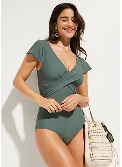 Maillot 1 pièce sculptant style croisé, maintien léger, bonprix