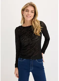 Langarmshirt mit leichter Transparenz, bonprix