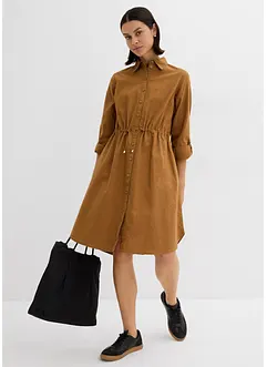 Hemdblusenkleid aus Leinen-Baumwoll-Mix, bonprix