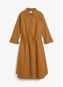 Hemdblusenkleid aus Leinen-Baumwoll-Mix, bonprix