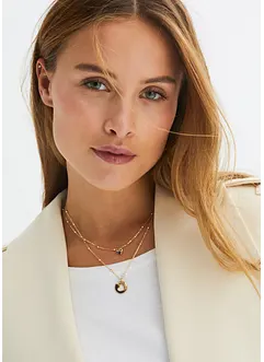 Colliers (ens. 2 pces) avec zirconium, bonprix