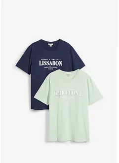 Lot de 2 T-shirts 100% coton, bonprix