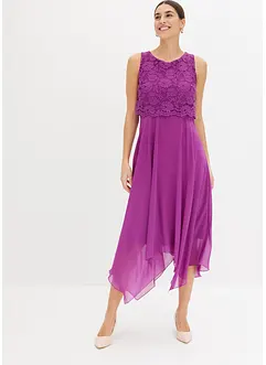 Premium Chiffonkleid mit Spitze, bonprix