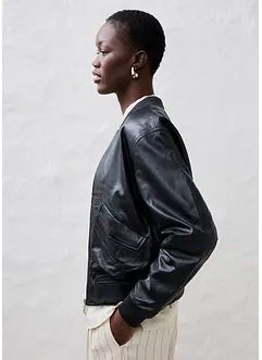 Blouson en cuir nappa d'agneau, bonprix
