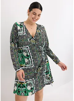 bedrucktes Satin-Wickelkleid, bonprix