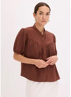 Kurzarm-Bluse aus Musselin, bonprix