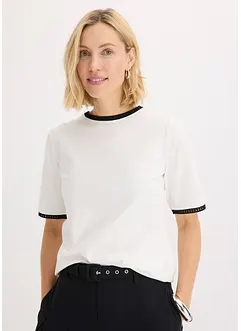 T-shirt à liserés en dentelle, bonprix