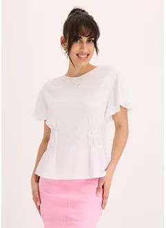T-shirt en jersey crêpe avec smocks, bonprix