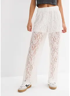 Pantalon en dentelle à taille élastiquée, bonprix