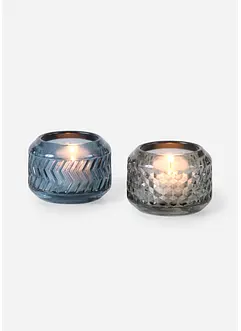 Lot de 2 porte-bougies chauffe-plat, bonprix