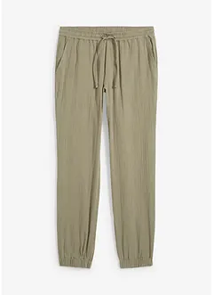 Regular Fit Musselin Schlupfhose, Tapered, bonprix