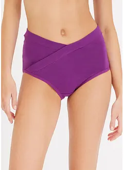 Lot de 4 slips taille haute coton, forme V, bonprix