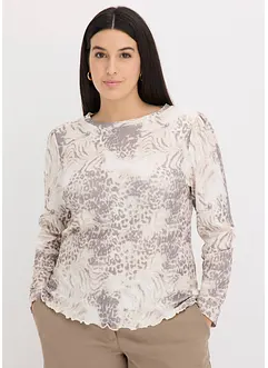 T-shirt manches longues texturé, bonprix