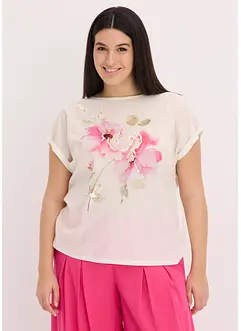 T-shirt à empiècement tissé, bonprix