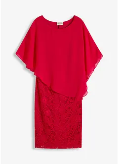 Robe en dentelle avec haut drapé en crêpe fin, bonprix