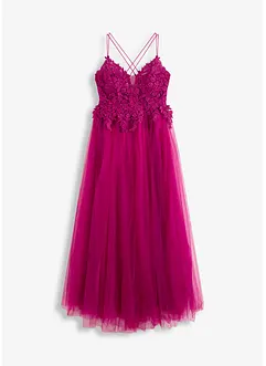 Maxikleid aus zartem Tüll mit Spitze, bonprix