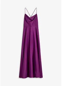 Robe à bretelles en satin texturé, bonprix