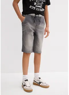 Bermuda en molleton aspect jean, Regular, bonprix