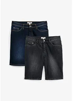 Lot de 2 bermudas en jean extensible, Regular, bonprix