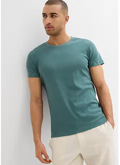Lot de 2 T-shirts côtelés, slim, bonprix