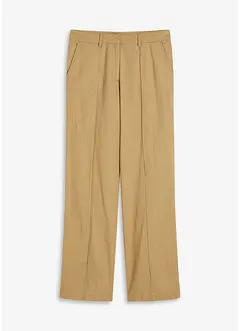 Highwaist-Bundfaltenhose mit Leinen, bonprix